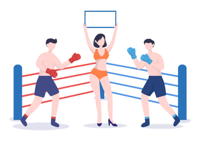 Boxing match round  Illustration