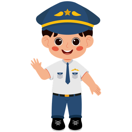 Boy becomes pilot  Illustration