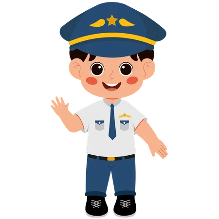 Boy becomes pilot  Illustration