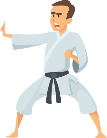 Boy Doing Karate  Illustration