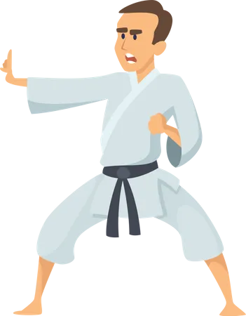 Boy Doing Karate  Illustration