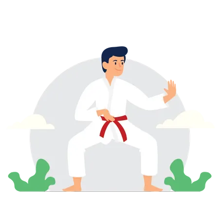 Boy doing Karate  Illustration