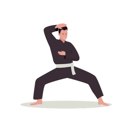 Boy doing Martial art  Illustration