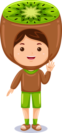 Boy in kiwi costume  Illustration