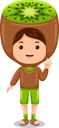 Boy in kiwi costume  Illustration