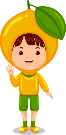 Boy in lemon costume  イラスト