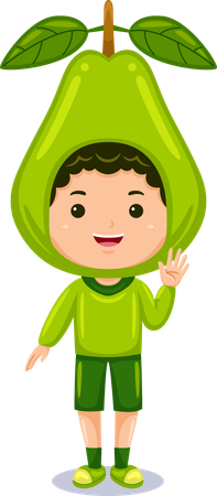 Boy in pear costume  Illustration