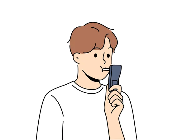 Boy is having habit of smoking  Illustration