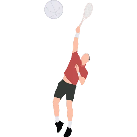 Boy is playing badminton  Illustration