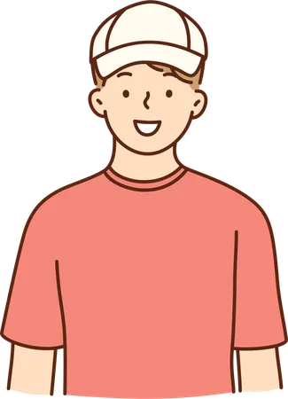 Boy is wearing cap  Illustration