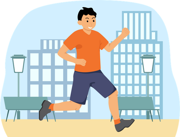 Boy jogging  Illustration