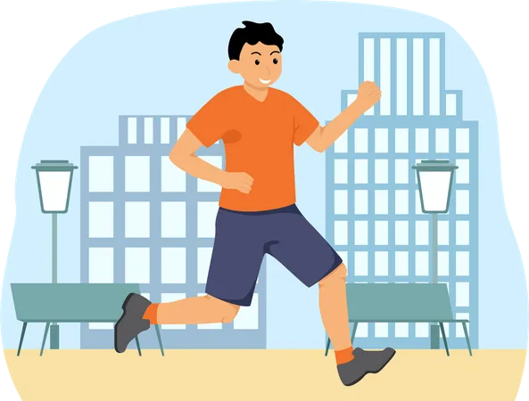 Boy jogging  Illustration