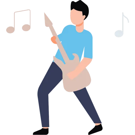 Boy playing guitar  Illustration