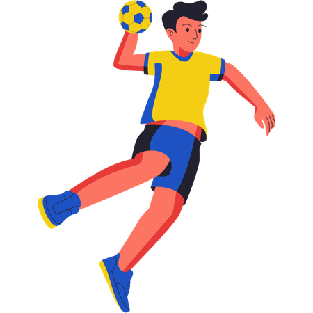 Boy playing hand ball  Illustration