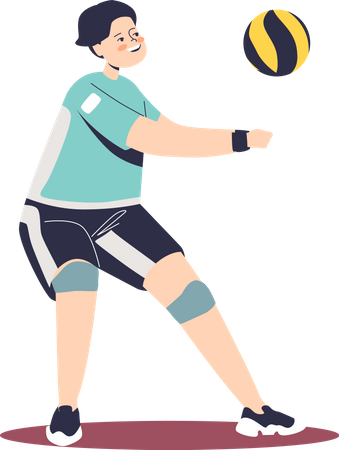 Boy playing volleyball  일러스트레이션