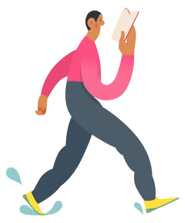 Boy Reading book  Illustration