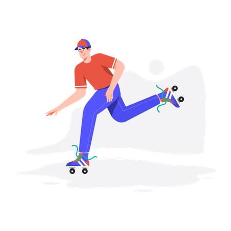 Boy ride skating  Illustration