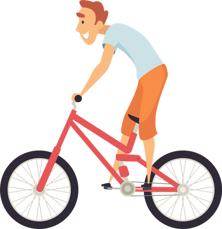 Boy Riding Bicycle  イラスト