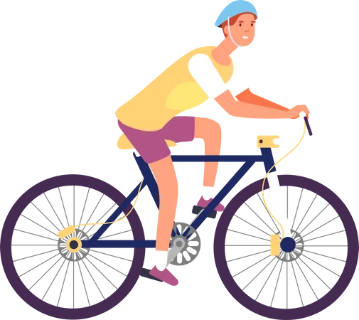 Boy Riding Bicycle  Illustration