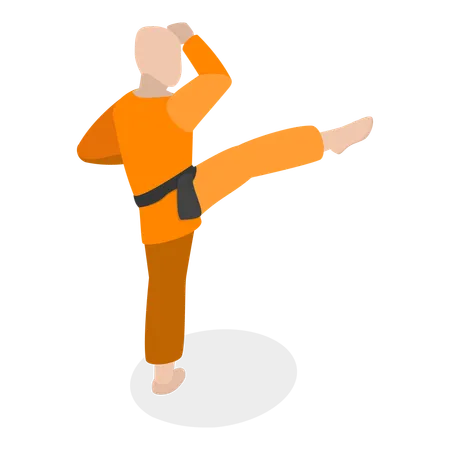 Boy showing martial arts  Illustration