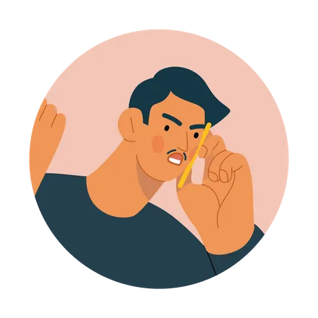 Boy talking on phone  Illustration