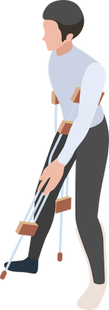 Boy with Fractured leg  Illustration