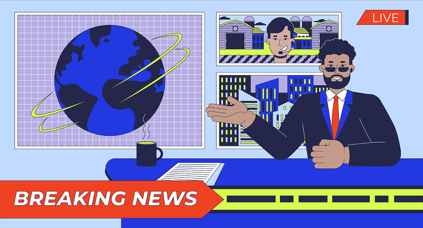 Breaking news anchor  Illustration