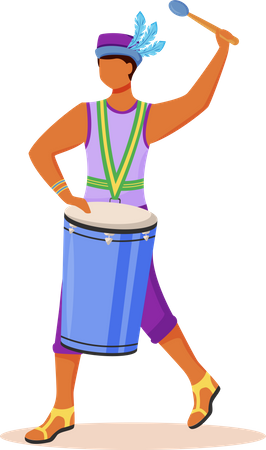 Batteur du carnaval brésilien  Illustration