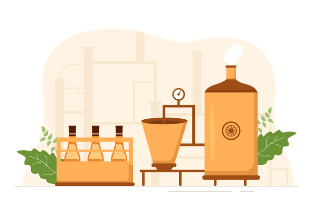 Brewery Production  Illustration