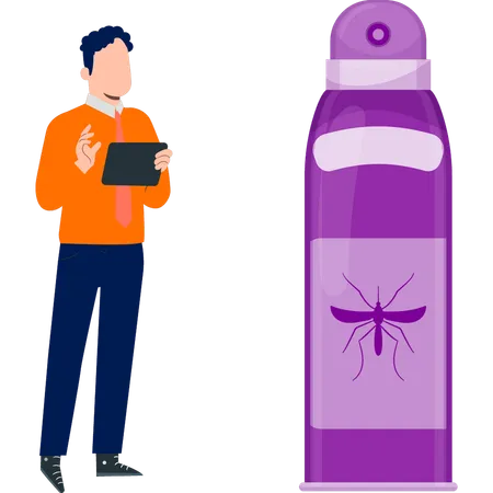 Instruções para meninos sobre spray contra mosquitos  Ilustração