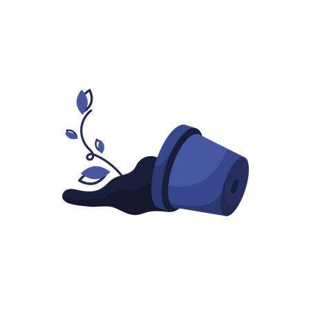 Broken flower pot  Illustration