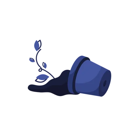 Broken flower pot  Illustration