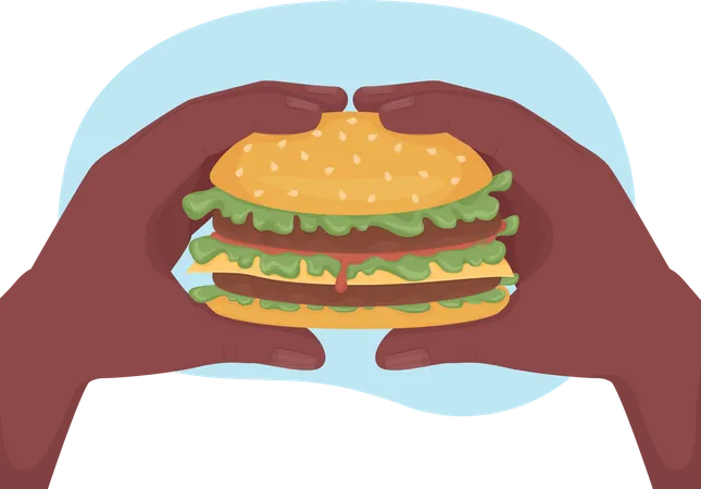 Burger essen  Illustration