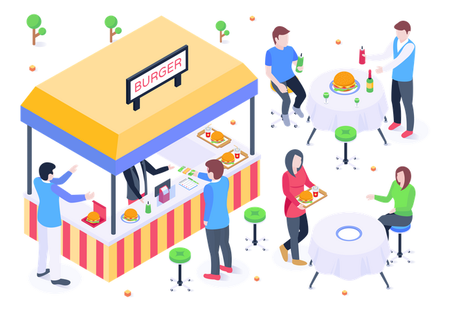 Burgerstand  Illustration