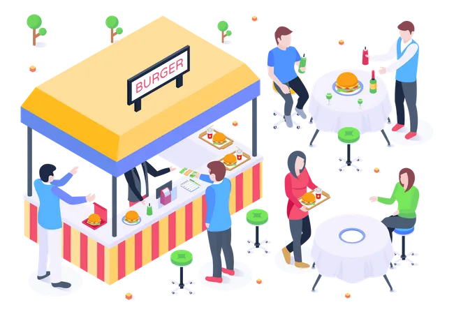 Burgerstand  Illustration