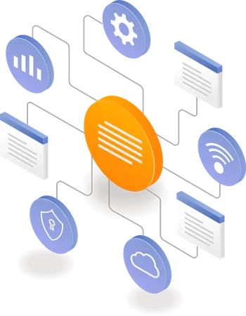 Business Analyst mit Kreisdiagramm-Infografik  Illustration