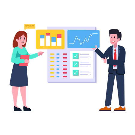 Business Analytics Graph  일러스트레이션