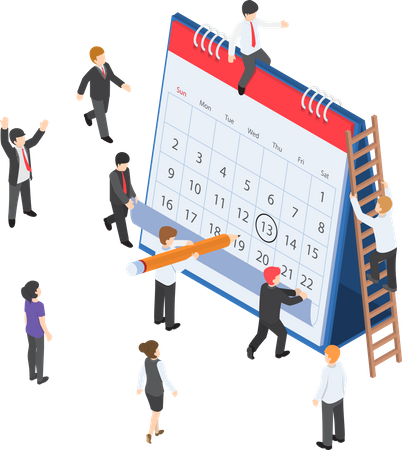 Business calendar management  Illustration