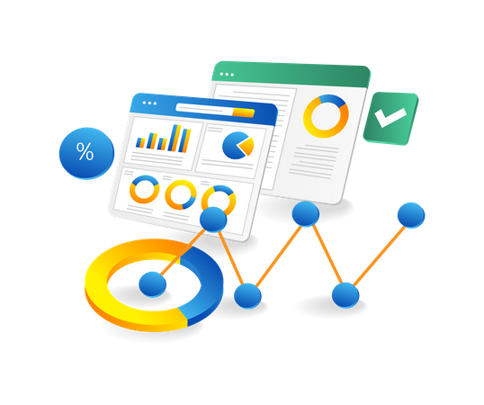 Business development analysis data screen  Illustration