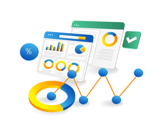 Business development analysis data screen  Illustration