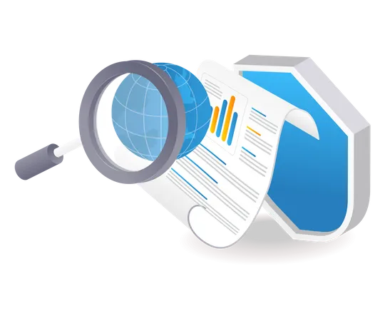 Business development security analysis data  Illustration