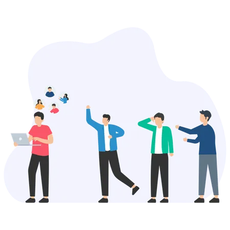 Business employee gathering ceo feedback  Illustration