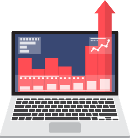 Business growth analysis chart  Illustration