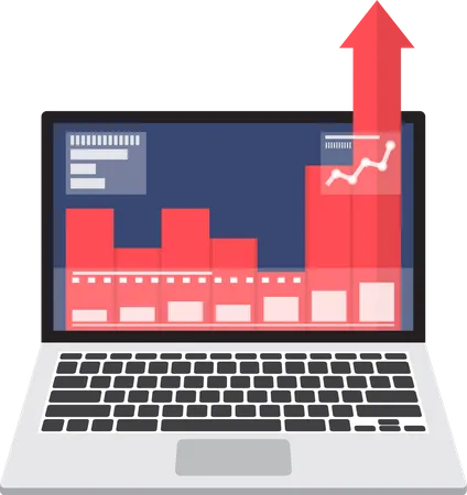 Business growth analysis chart  Illustration