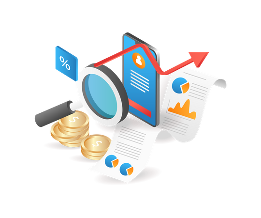 Business growth analysis  Illustration