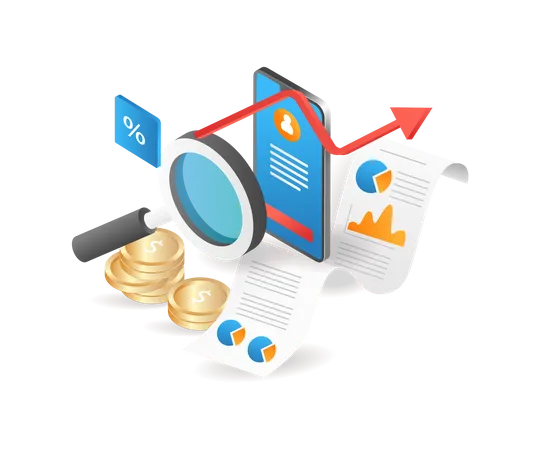 Business growth analysis  Illustration