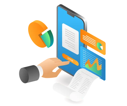 Business investment analysis  Illustration