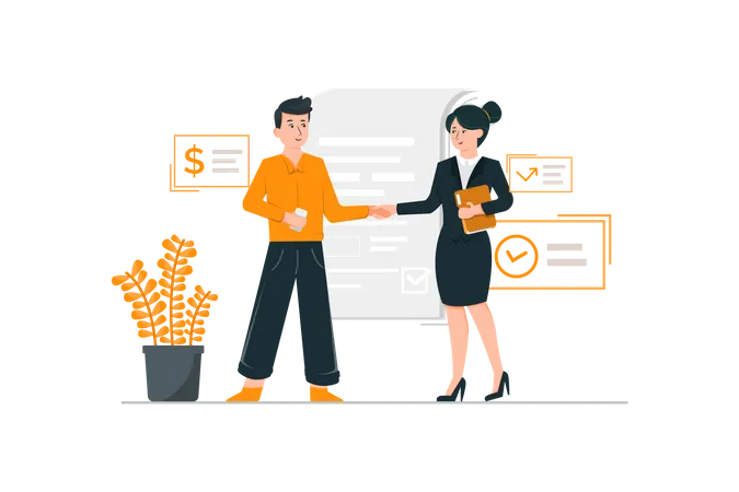 Business partnership  Illustration