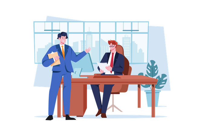 Business people doing discussion  Illustration