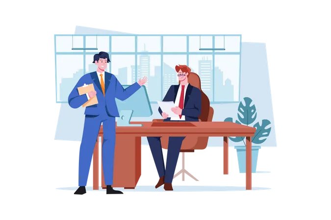 Business people doing discussion  Illustration